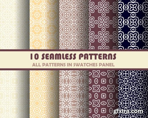 Collection of wallpaper pattern calligraphic design element flyer banner 25 EPS