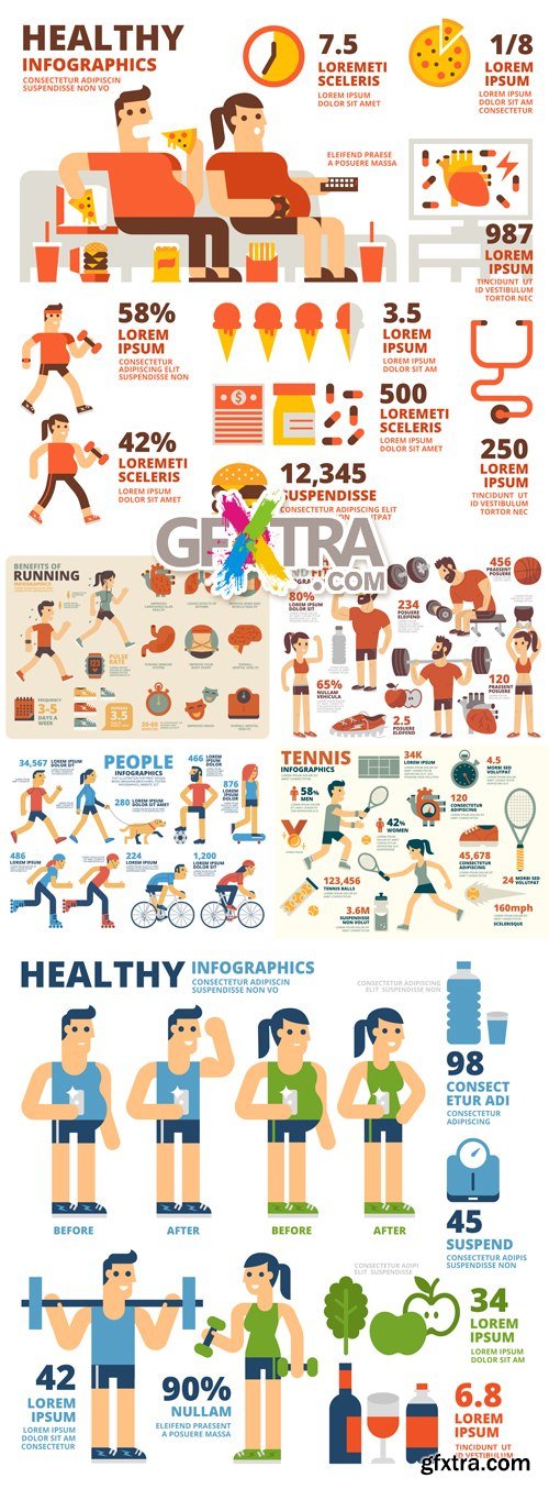 Healthy Infographics Vector