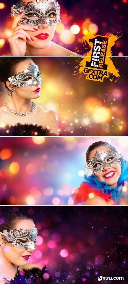 Stock Photo - Woman Wearing Carnival Mask 2