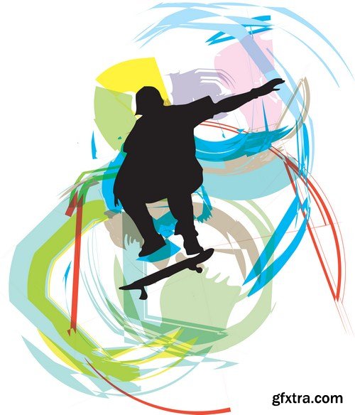 Skater illustration 12X EPS