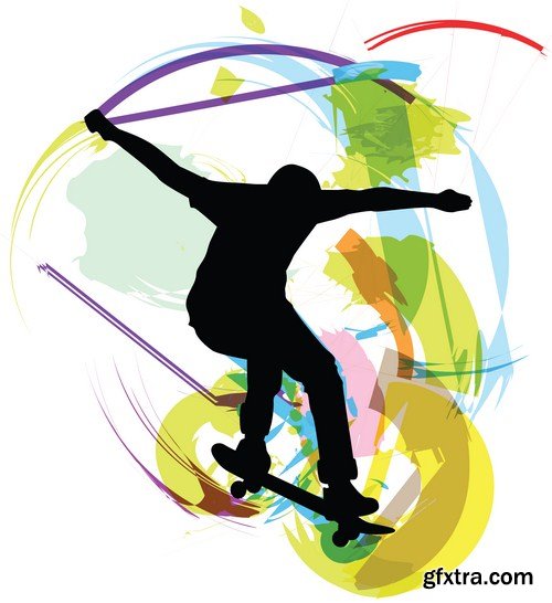 Skater illustration 12X EPS