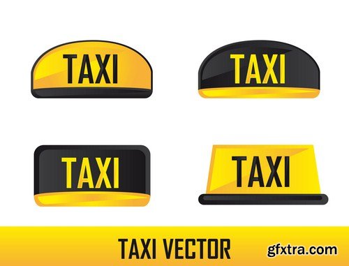 Various Taxi Signs 10X EPS