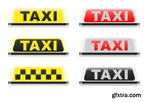 Various Taxi Signs 10X EPS