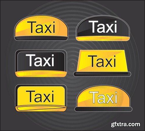 Various Taxi Signs 10X EPS