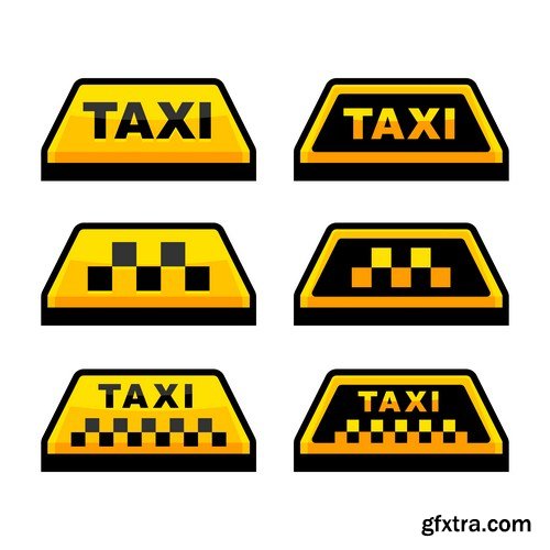 Various Taxi Signs 10X EPS