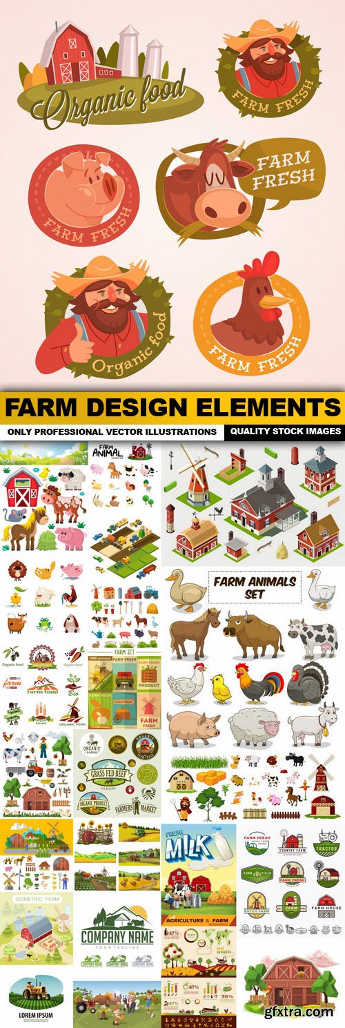 Farm Design Elements - 25 Vector