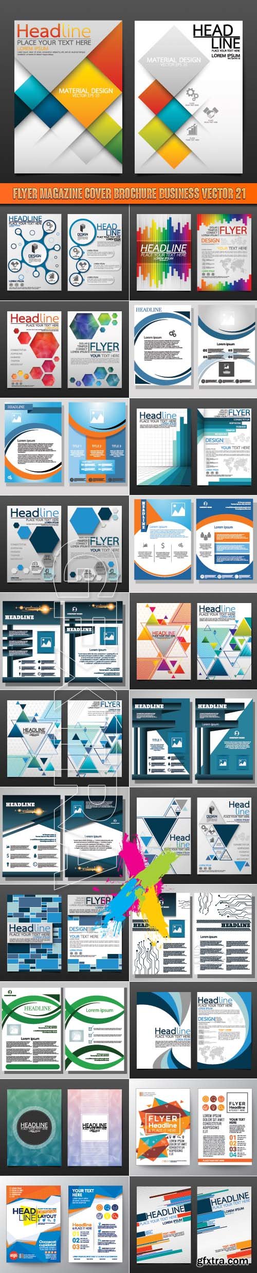 Flyer magazine cover brochure business vector 21