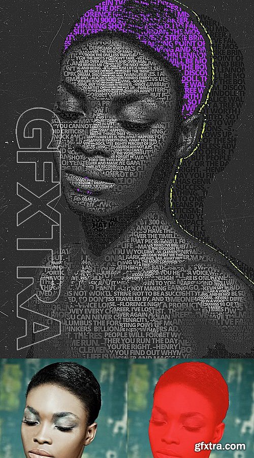 GraphicRiver - Typography Portrait - Photoshop Action 15007486