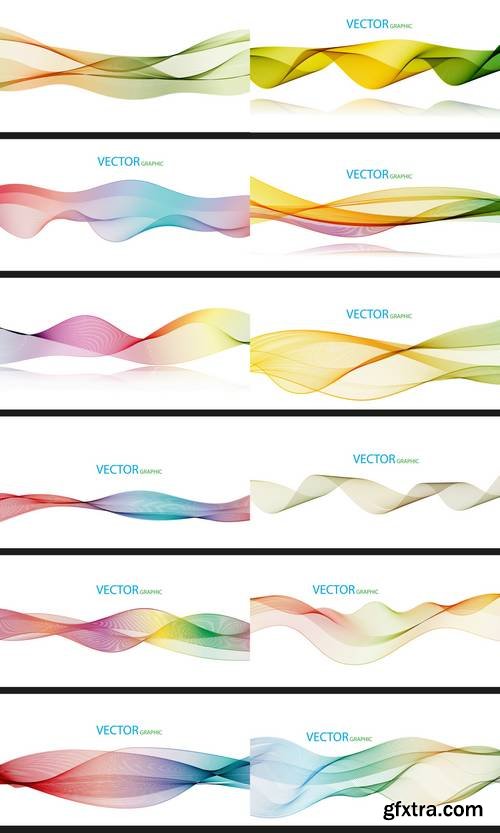 Abstract Waves Wallpaper Collection on White Background