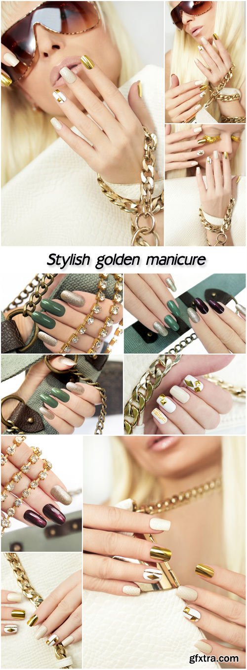 Stylish golden manicure