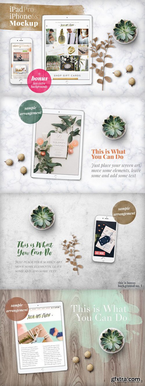 CM - iPad & iPhone on Marble Mockup 558197