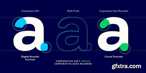 Corporative Sans Rounded Font Family 32 FONTS $899