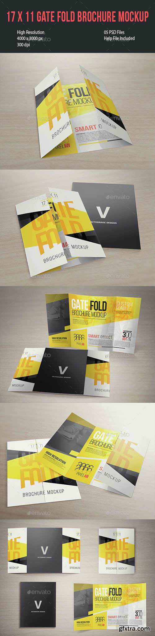 GR - 17 x 11 Gate Fold Brochure Mockup 15094144