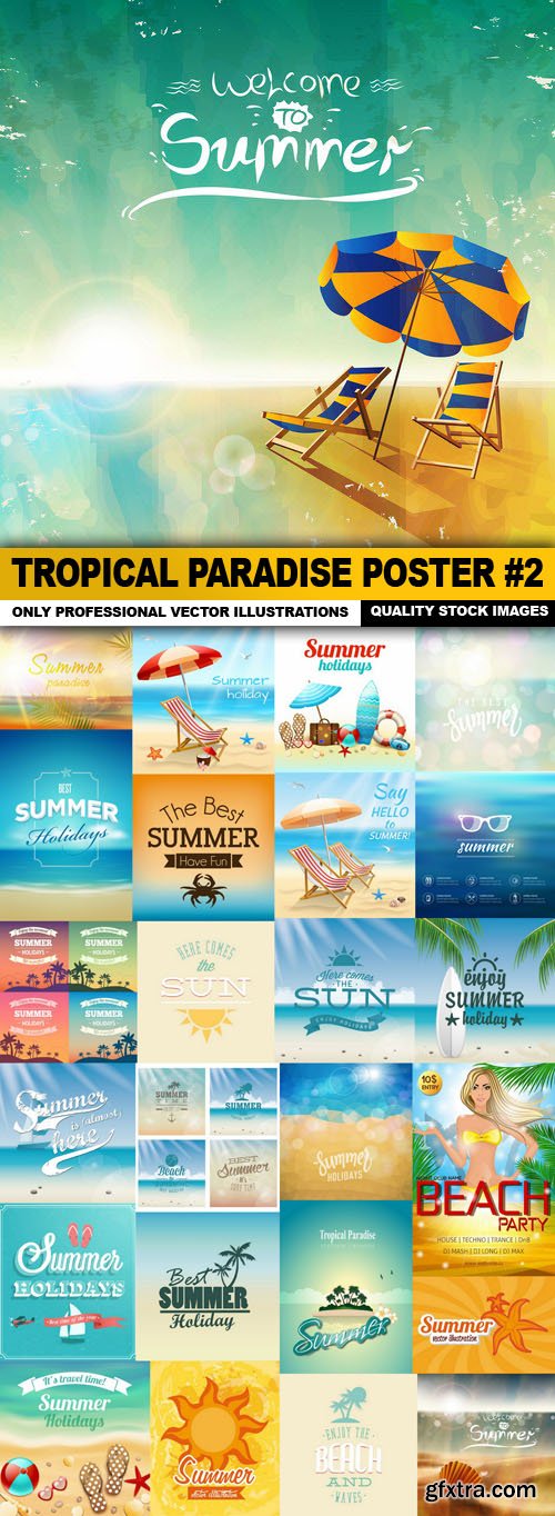 Tropical Paradise Poster #2 - 25 Vector