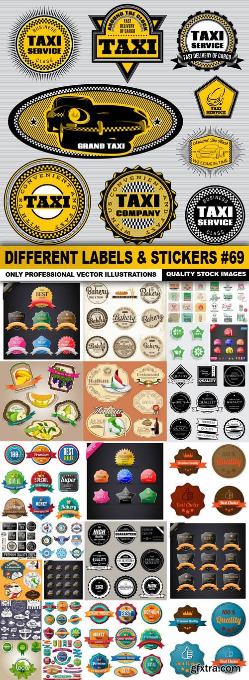 Different Labels &amp; Stickers #69 - 25 Vector