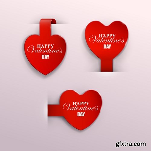 Valentine`s day banners set