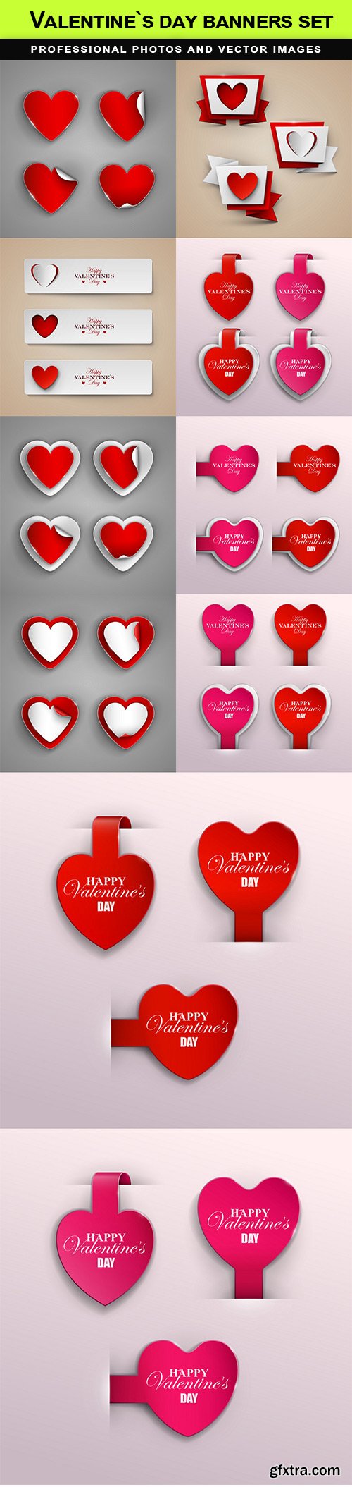 Valentine`s day banners set