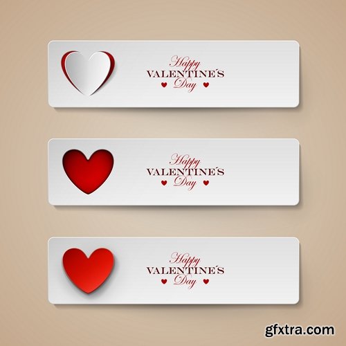 Valentine`s day banners set