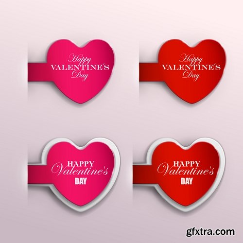 Valentine`s day banners set