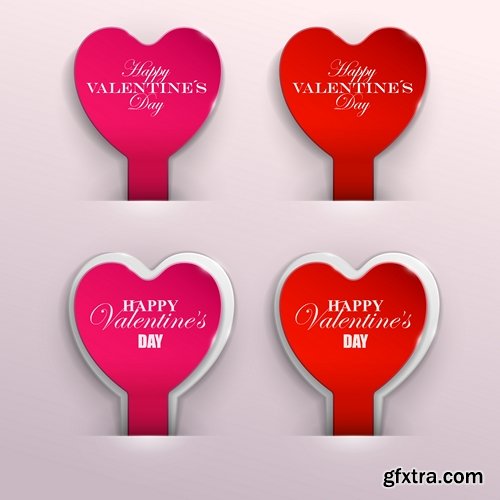 Valentine`s day banners set