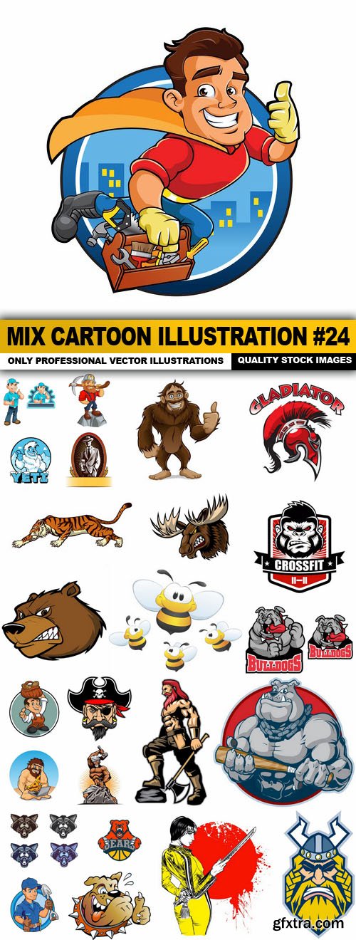 Mix cartoon Illustration #24 - 25 Vector