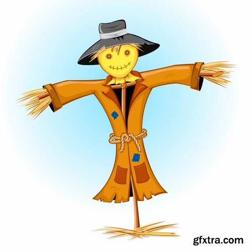 Collection of cartoon scarecrow bugaboo 25 EPS