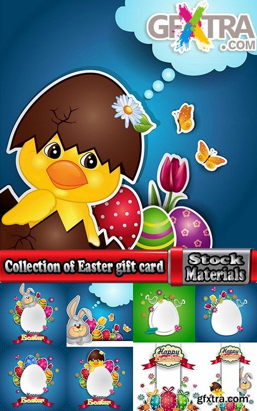 Collection of Easter gift card easter egg 25 EPS