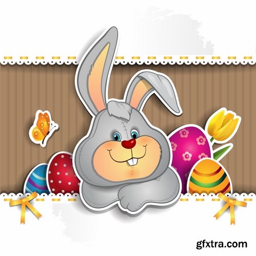 Collection of Easter gift card easter egg 25 EPS