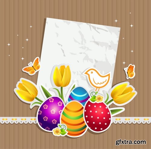 Collection of Easter gift card easter egg 25 EPS