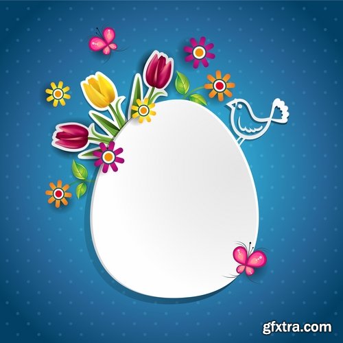 Collection of Easter gift card easter egg 25 EPS