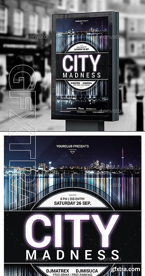 GraphicRiver - City Madness Party Flyer 12856746