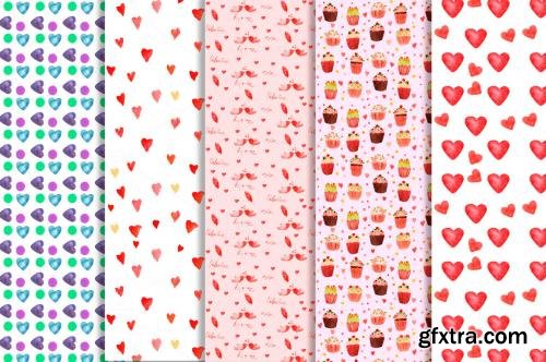 CreativeMarket Watercolor seamless patterns 507543