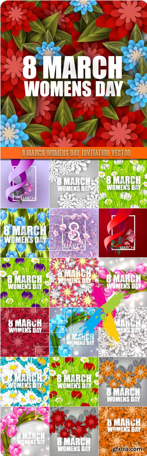 8 March Womens Day Invitation vector