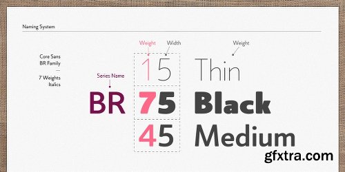 The Core Sans BR Font Family 14 FONTS $299