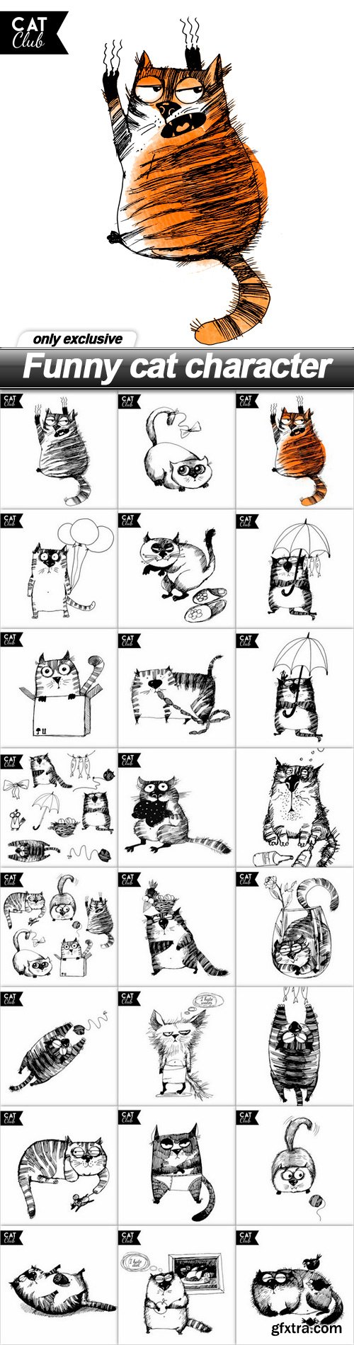 Funny cat character - 24 EPS