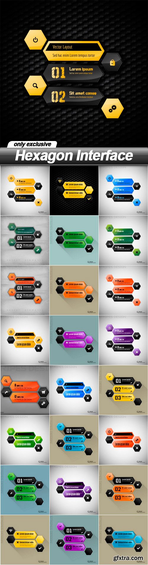 Hexagon Interface - 25 EPS