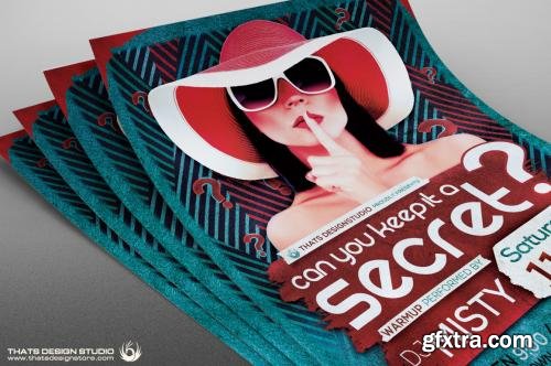 CreativeMarket Secret Party Flyer Template 558832