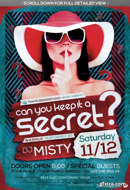 CreativeMarket Secret Party Flyer Template 558832