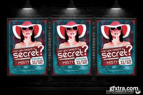 CreativeMarket Secret Party Flyer Template 558832