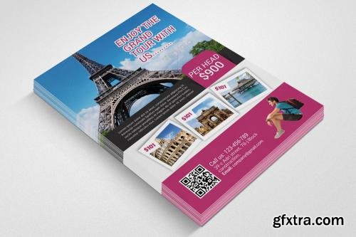 CreativeMarket Tour Travel Agency Flyer Template 558388