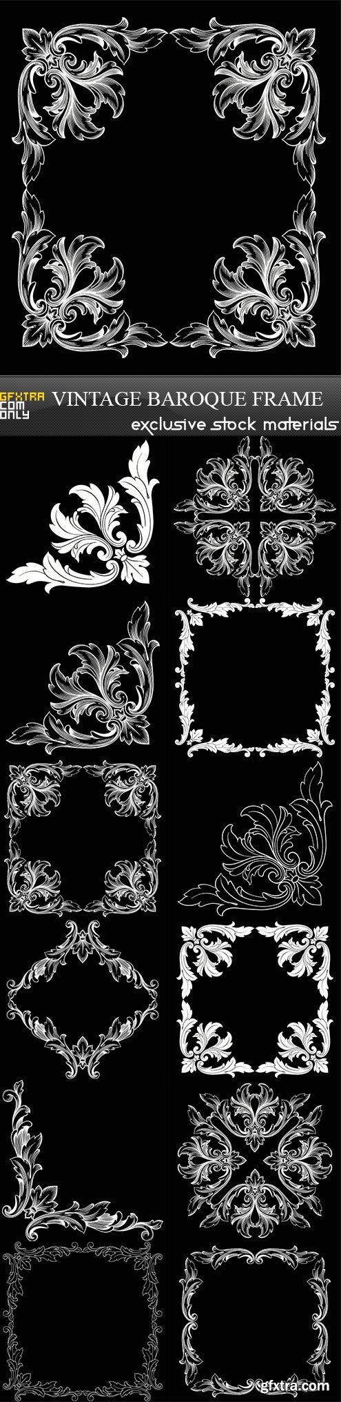 Vintage baroque frame, 12  x  EPS