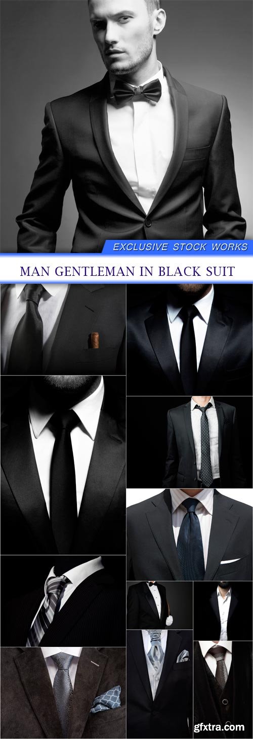 Man gentleman in black suit 12X JPEG