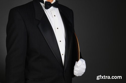 Man gentleman in black suit 12X JPEG