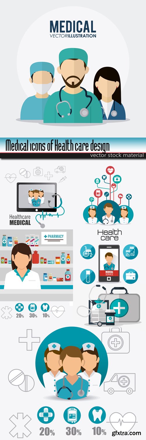 Medical icons of Health care design