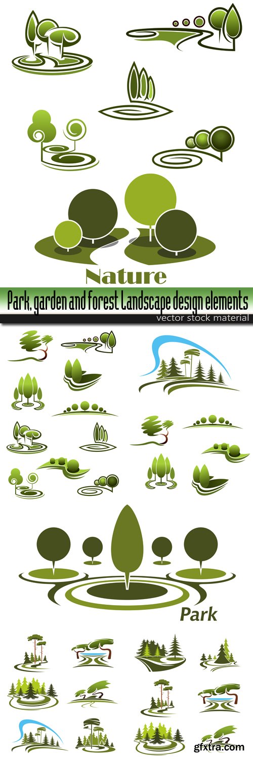 Park, garden and forest Landscape design elements