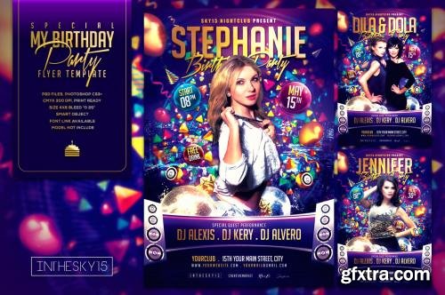 CreativeMarket Special My Birthday Flyer Template 558301