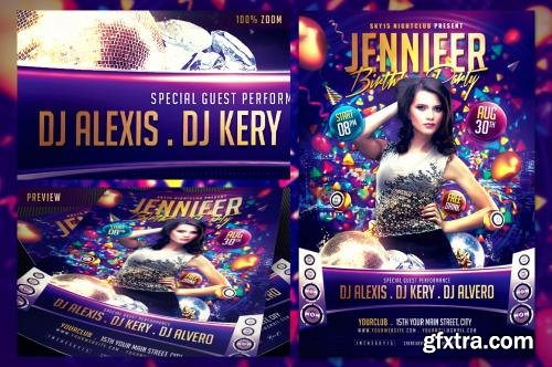 CreativeMarket Special My Birthday Flyer Template 558301