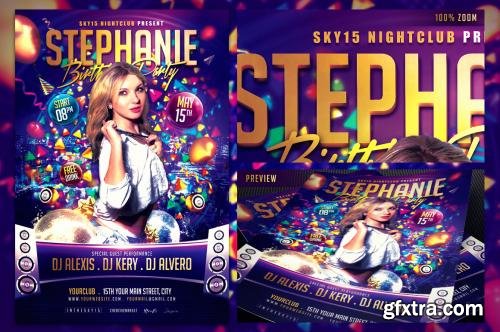 CreativeMarket Special My Birthday Flyer Template 558301