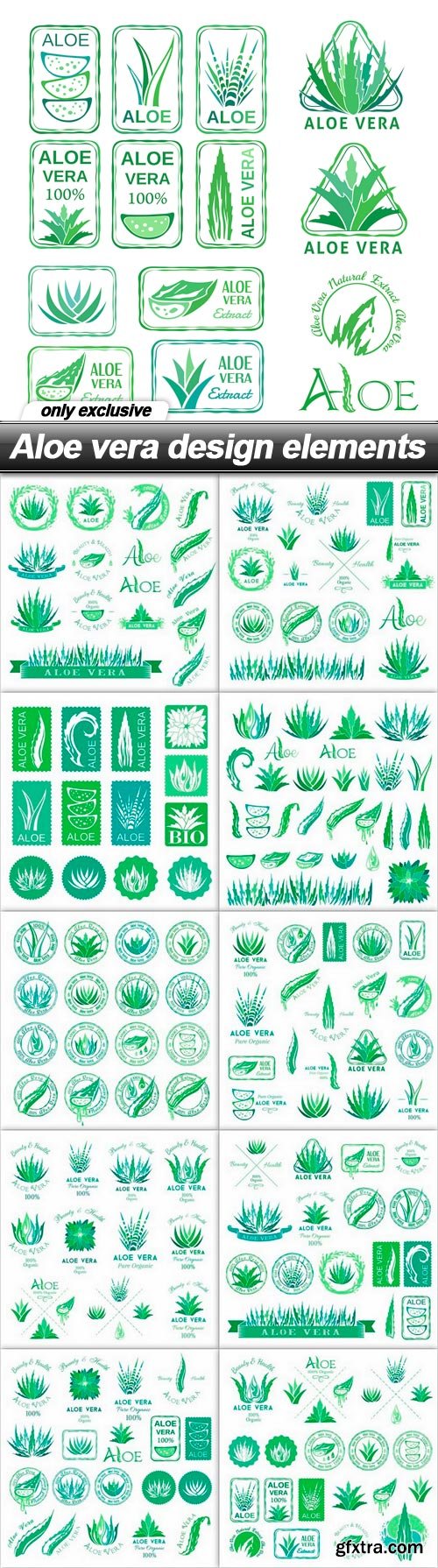 Aloe vera design elements - 11 EPS