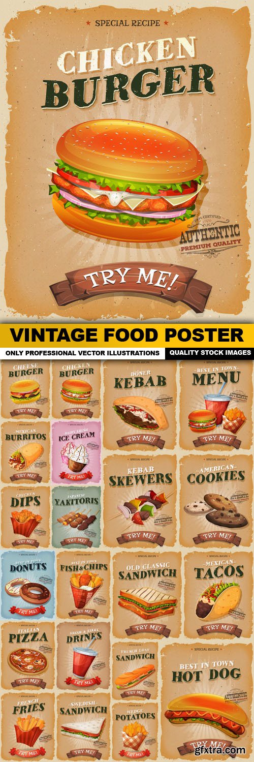 Vintage Food Poster - 22 Vector